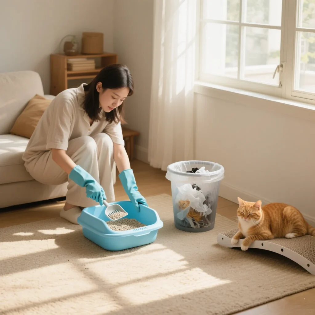completely clean cat litter box